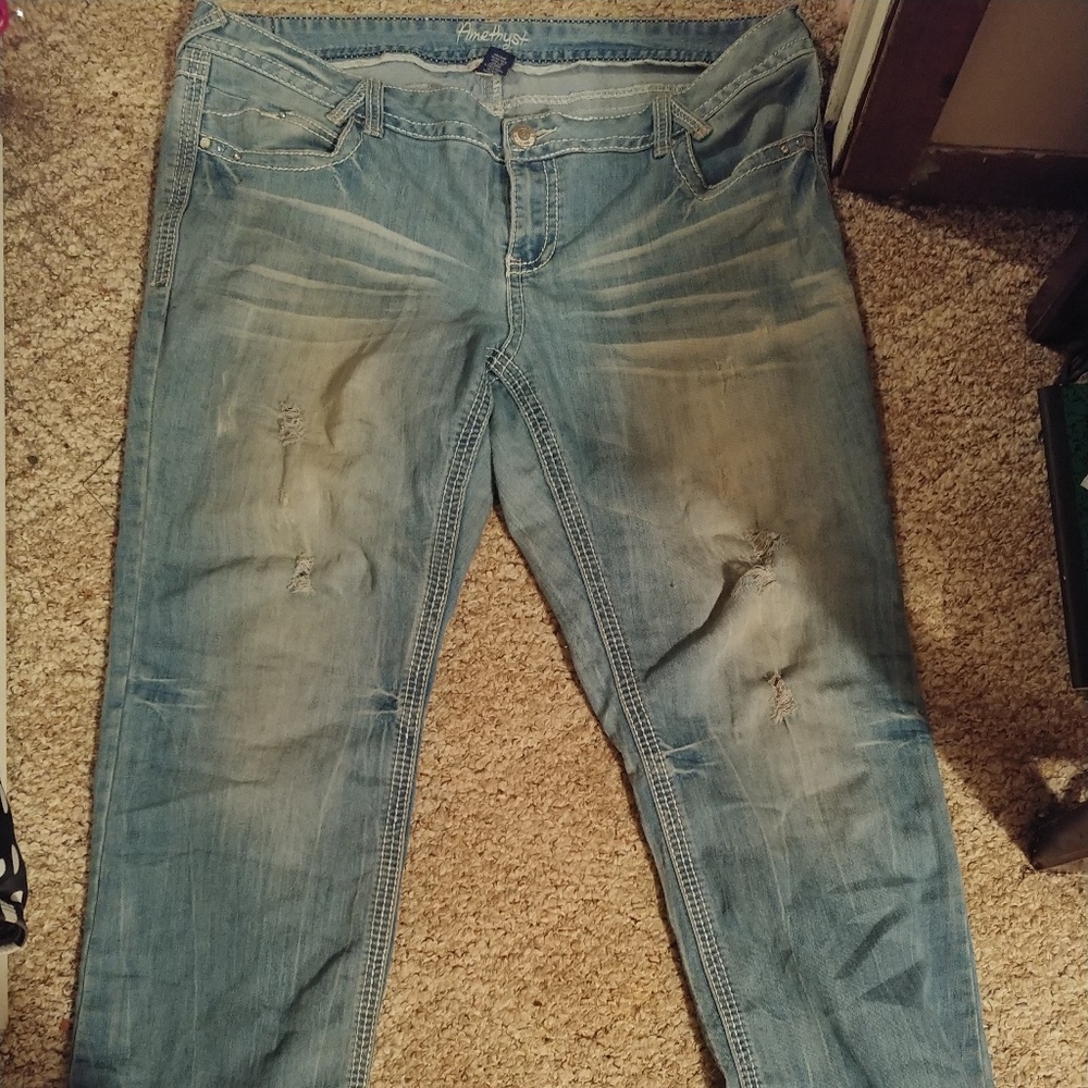 Plus size light wash amethyst jeans